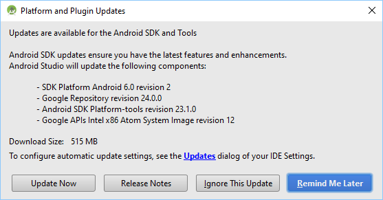 Updates for Android SDK