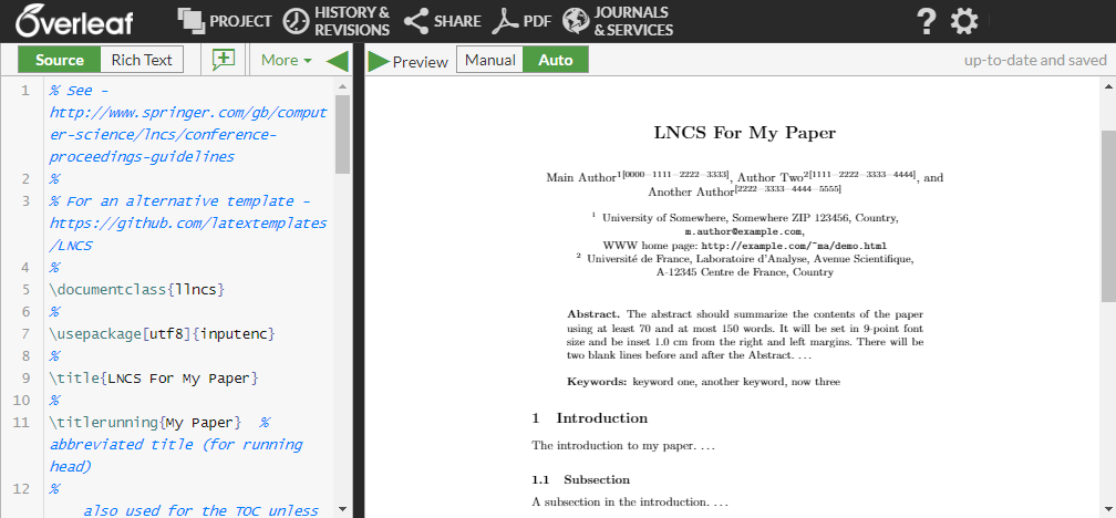 LNCS Format for Overleaf