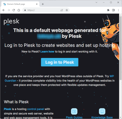 Plesk default web page