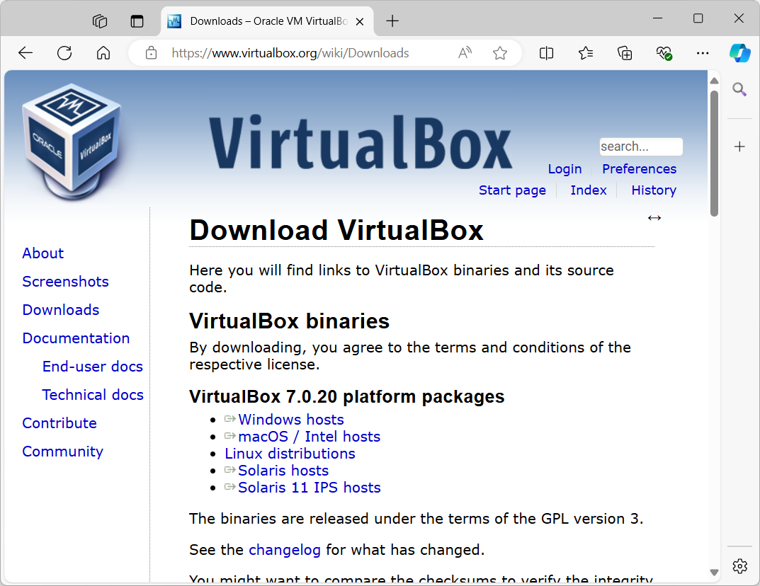 Get Virtualization Software for Windows from VirtualBox