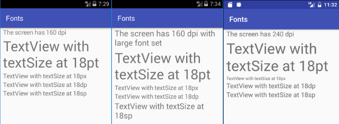 Android Text Sizes