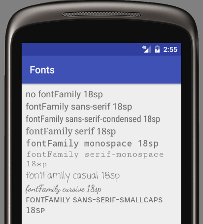 android:fontFamily Properity