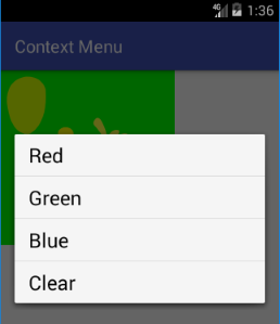 Android Context Menu Demo