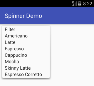 Android Spinner Demo