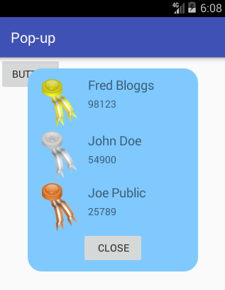 Android Pop-up Window