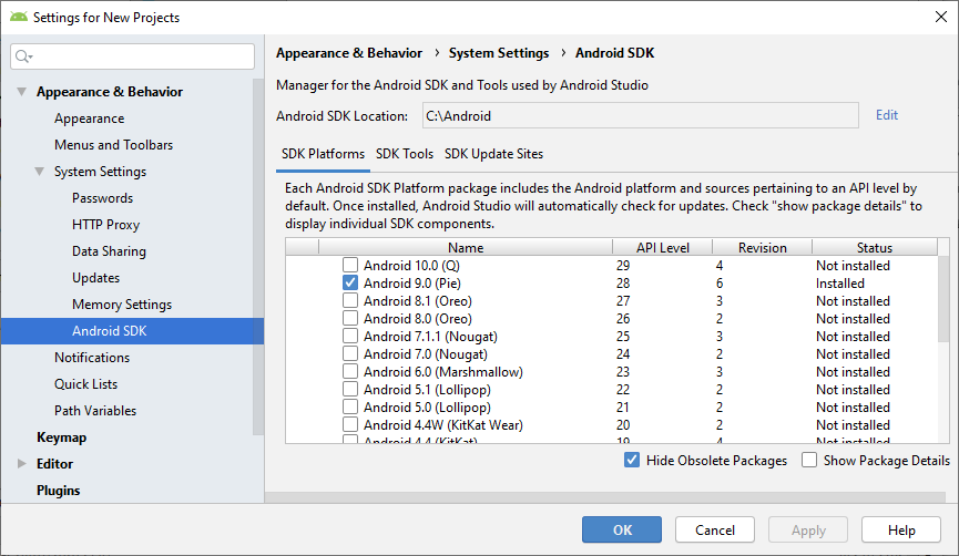 Как запустить sdk manager windows