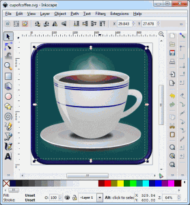 Coffee Cup Button in Inkscape