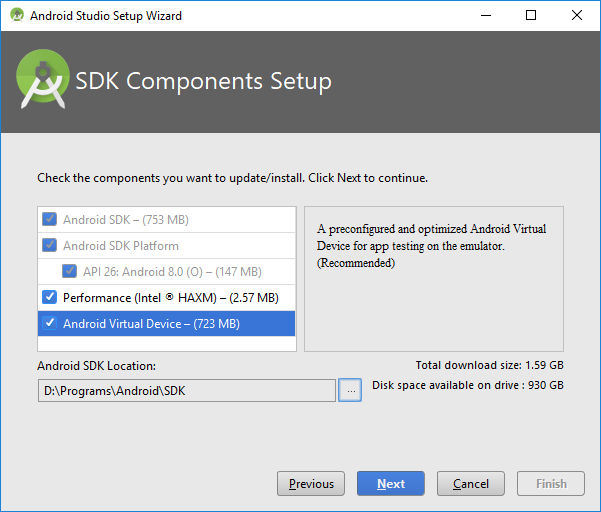 find android studio sdk location windows