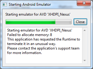 Android Failed To Allocate Memory