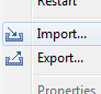 Eclipse Import and Export File Options