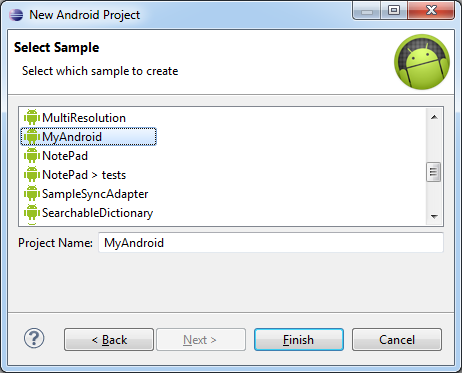 Importing Android Code Samples