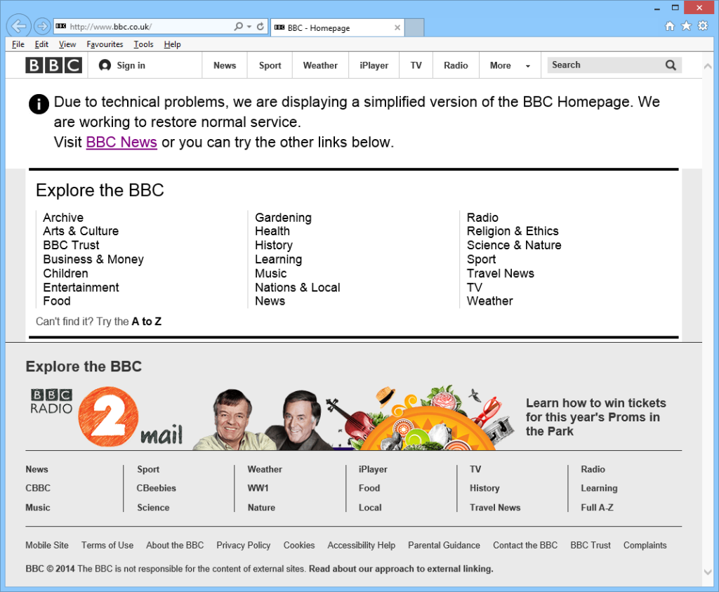 BBC Website Down