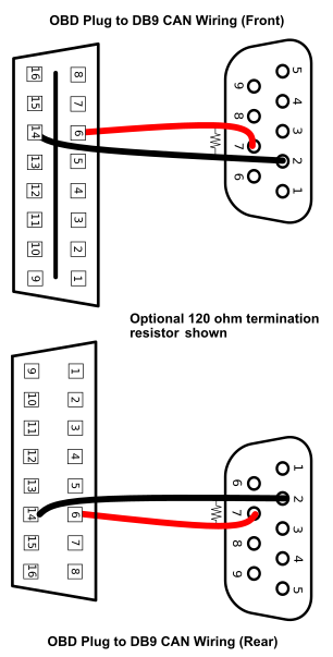 OBD to DB9 CAN Wiring