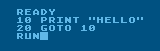 A Simple Basic Program on an Atari Screen