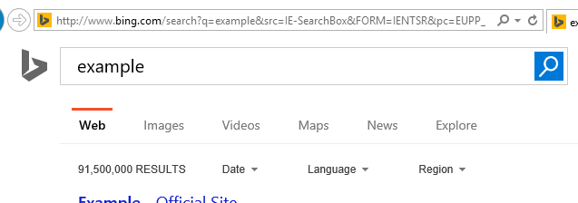 An Example Bing Web Search