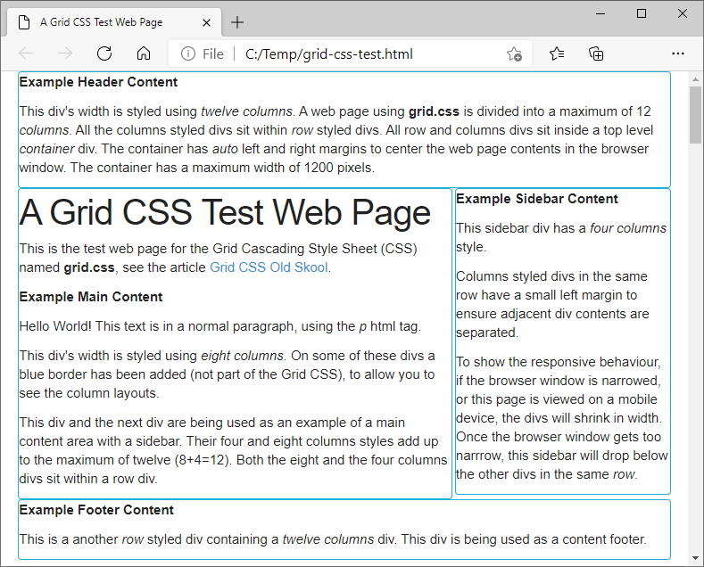 Grid CSS with Border