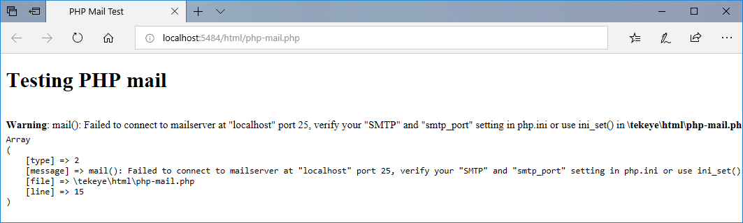 PHP mail error