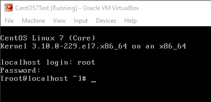CentOS 7 Running in VirtualBox VM