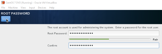 Set root password in user settings.