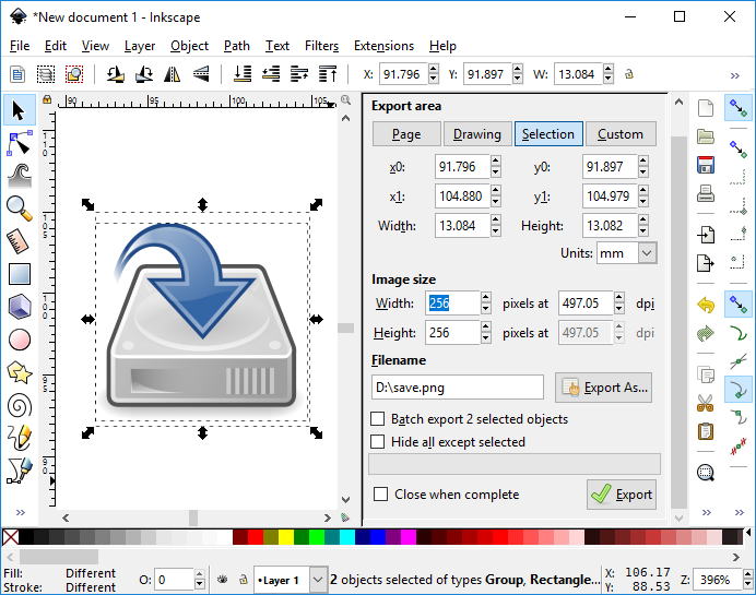 Edit Icon in Inkscape