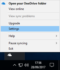 Access OneDrive Settings