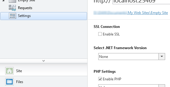 Enable PHP on Windows via WebMatrix