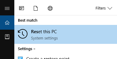 Reset this PC
